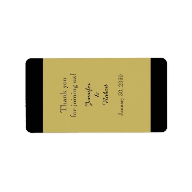 Black and Gold Wedding Lip Balm Label (Front)