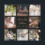 Black And Gold Wedding Photo Collage Magnet<br><div class="desc">Personalize with your eight favourite wedding photos,  name and special date to create a unique photo collage,  memory and gift. A lovely keepsake to treasure! Designed by Thisisnotme©</div>