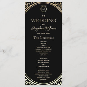 Black and Gold Wedding Program