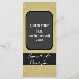 Black and gold wedding program