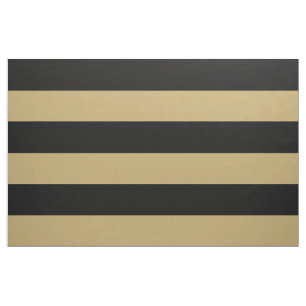 Black and Gold Wide Stripes Large Scale Fabric