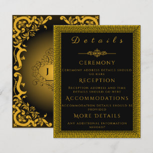 Black and Gold with Decorative Elements Enclosure  Card