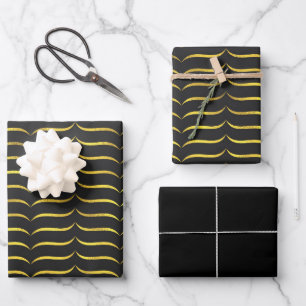 Black and Gold  Wrapping Paper Sheet