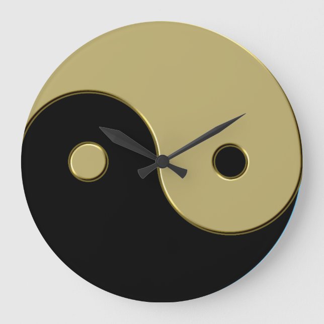 black and gold yin yang large clock (Front)