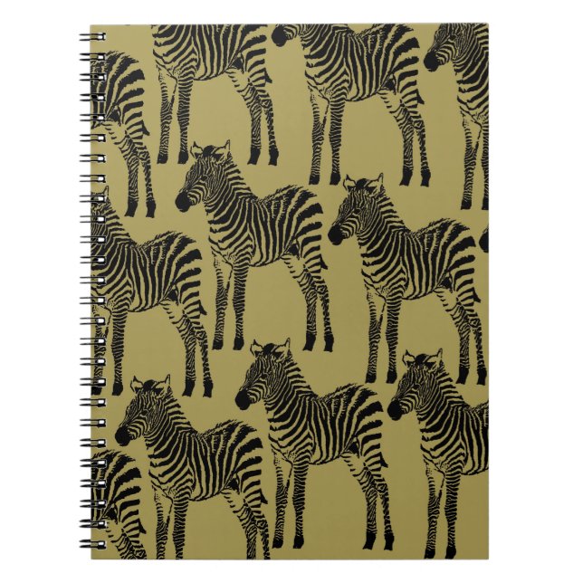 Black and Gold Zebras Notebook (Front)