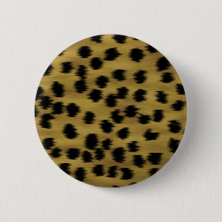 Black and Golden Brown Cheetah Print Pattern. 2 Inch Round Button