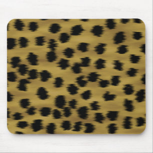 Black and Golden Brown Cheetah Print Pattern. Mouse Pad