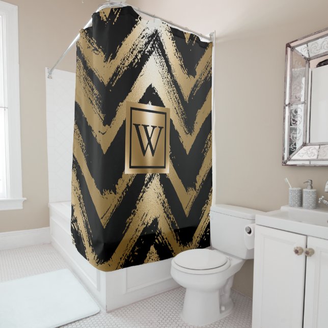Black and Golden Brush Stripes (In Situ)