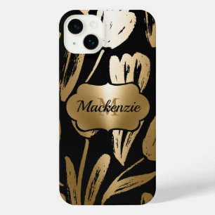 Black and Golden Flowers  iPhone 14 Plus Case