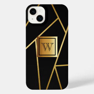 Black and Golden Geometric iPhone 14 Plus Case