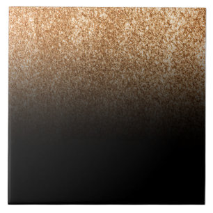 Black and Golden Glitter Monogram Tile