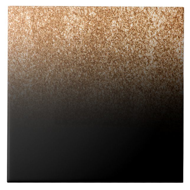 Black and Golden Glitter Monogram Tile (Front)