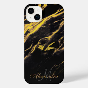 Black and Golden Granite iPhone 14 Plus Case