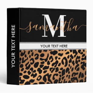 Black and Golden Leopard Print Binder