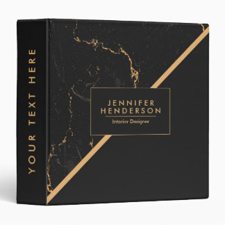 Black and Golden Marble Binder