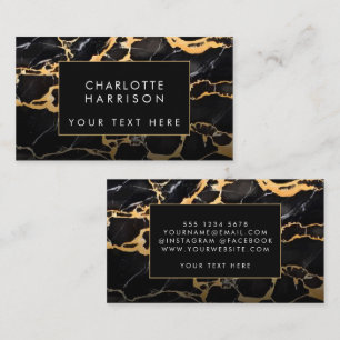 Black and Golden Marble Business Card