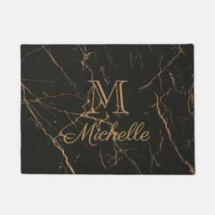 Black and Golden Marble Doormat