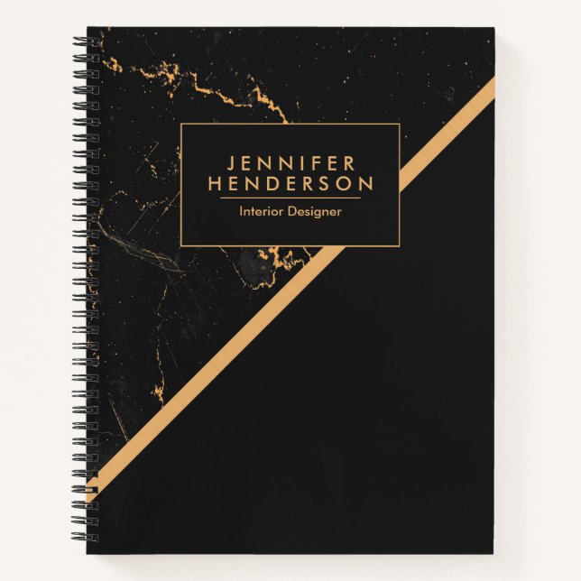 Black and Golden Marble Notebook (Front)