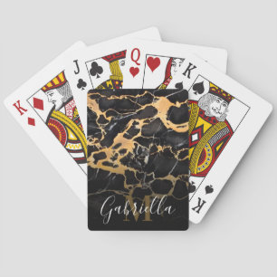 Black and Golden Marble Playing Cards