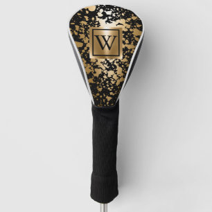 Black and Golden Metallic Brush Golf Head Cover