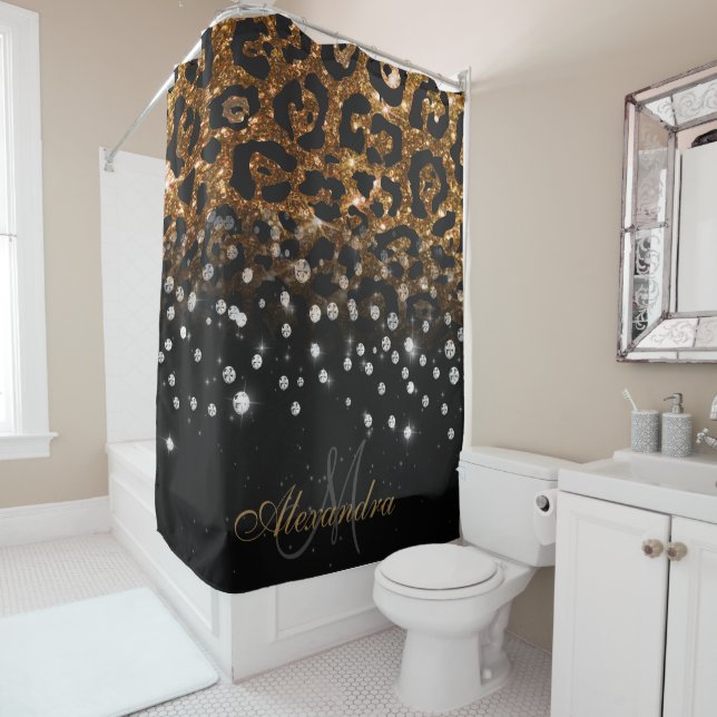 Black and Golden Sparkle Leopard Print (In Situ)