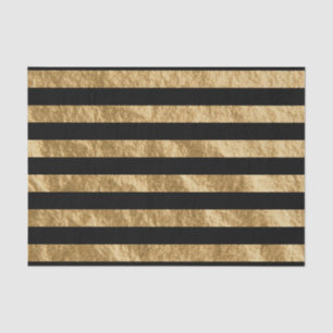 Black and Golden Stripe Foil Look Tissue Paper