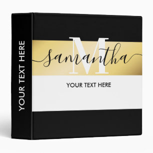 Black and Golden Stripes Binder