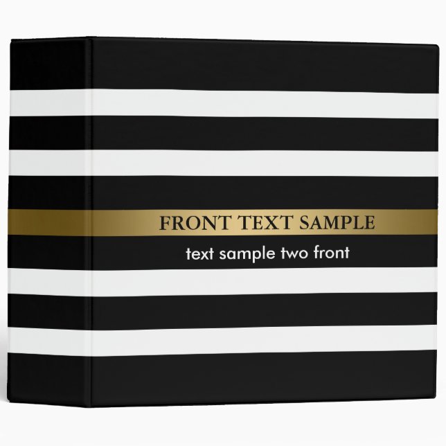 Black And Golden Stripes Binder (Front/Spine)