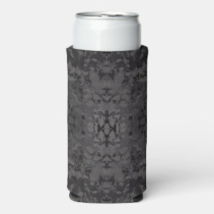 Black And Gray Abstract Graphic Art Design Seltzer Can Cooler