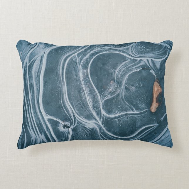 Black and gray abstract painting accent pillow (Front)