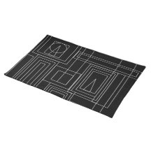 Black and Gray Art Deco Place Mat