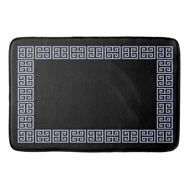 Black and Gray Art Deco Style Bath Mat (Front)