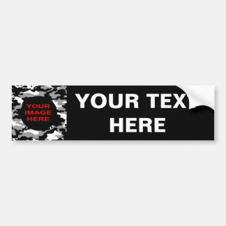 BLACK AND GRAY CAMO BUMPER STICKER