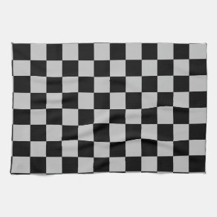 Black and Gray Check Kitchen Towel