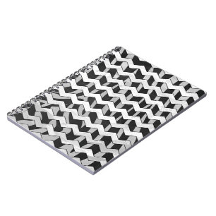 Black and Gray Chevron Zebra pattern Notebook