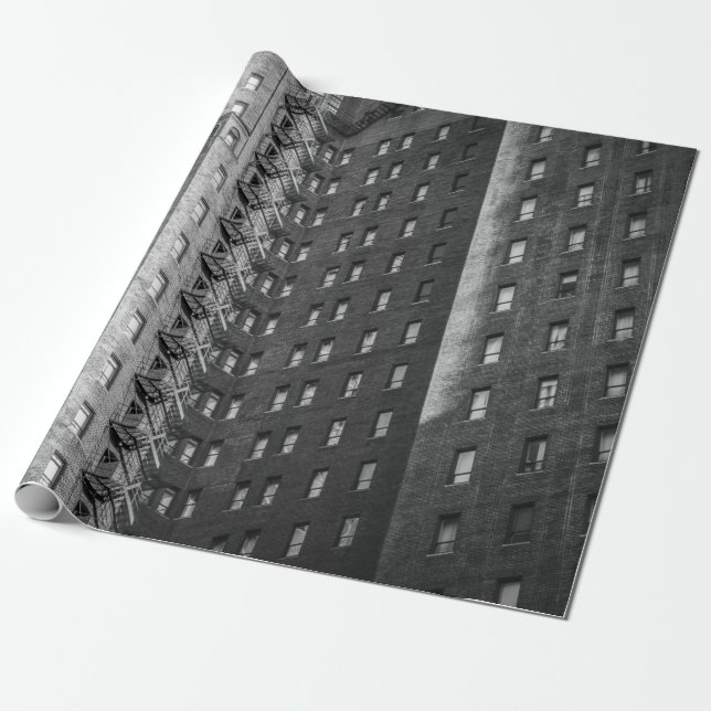 BLACK AND GRAY CONCRETE BUILDINGS WRAPPING PAPER (Unrolled)