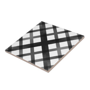 Black And Gray Fading Ombre Crisscross X Pattern   Tile