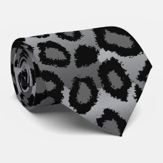 Black and Gray Jaguar Print Tie