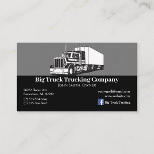 Black and Gray Trucking Company Business Card