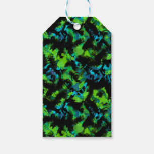 Black and green abstract gift tags