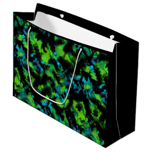 Black and green abstract large gift bag