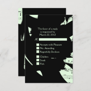 Black and Green Abstract Music RSVP w Menu Choice