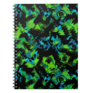 Black and green abstract notebook