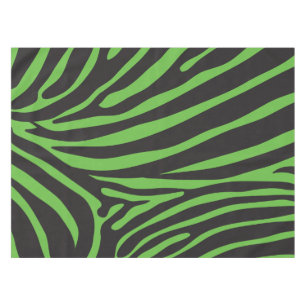 Black and Green Animal Stripe Print Tablecloth