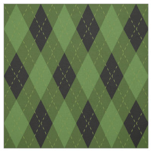 Black and Green Argyle Pattern Fabric