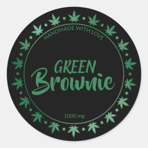 Black And Green Brownie Homemade Edibles Label