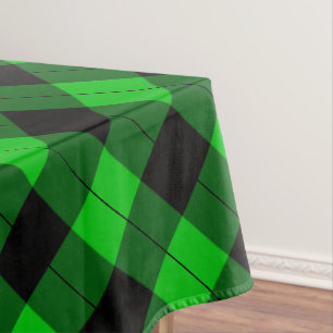 Black and Green Check Tablecloth