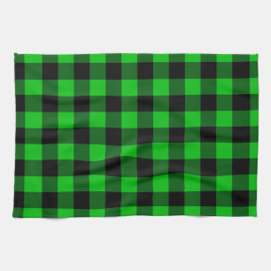 Black and Green Checked Kitchen Towel