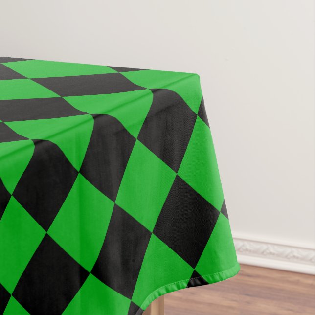 Black and Green Chequered Tablecloth (In Situ)