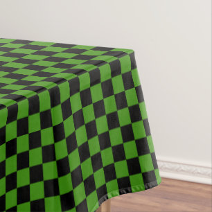 Black and Green Chequered Tablecloth